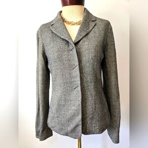 EMANUEL UNGARO Wool Knit Grey Blazer. Size 6